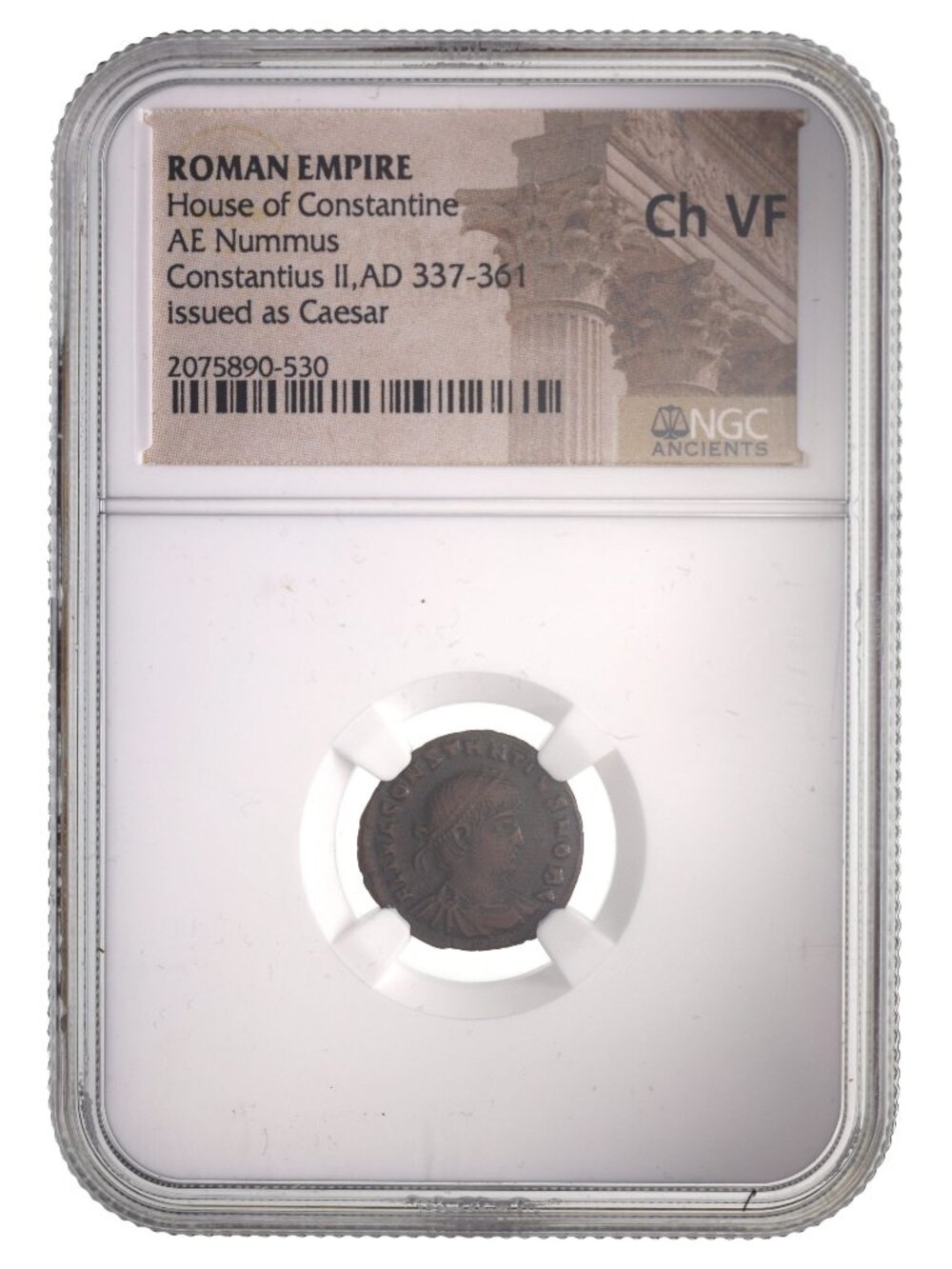 Constantius II AE Nummus AD 337-361 NGC Ch VF Ancient Roman Coin